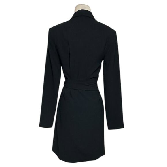Zara black long sleeves mini wrap dress size XS - Picture 2 of 14